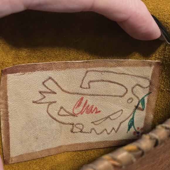 Vintage Char Crossbody Purse Handmade Leather Patchwork Braided Strap Boho - Picture 3 of 11